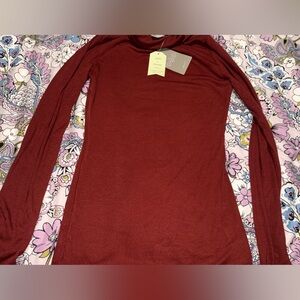 Anthropologie Petite Orange Long Sleeve Top